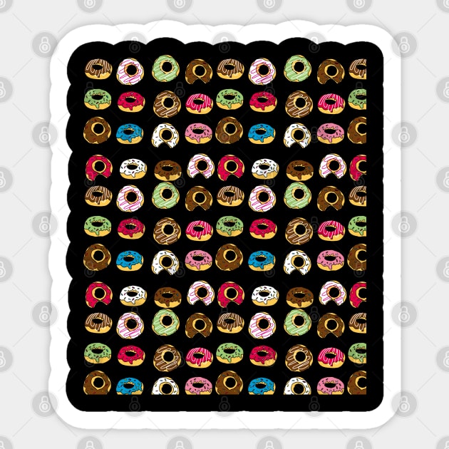 Cute Donut Pattern Sticker by trendybestgift